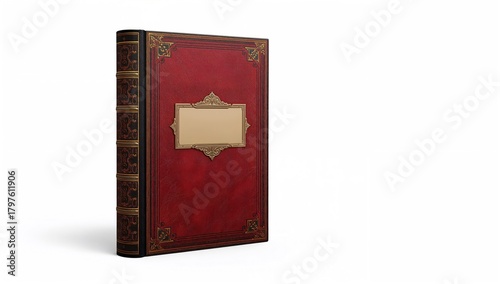 Red black gold leather book...