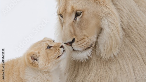 Lion family with an adult a...