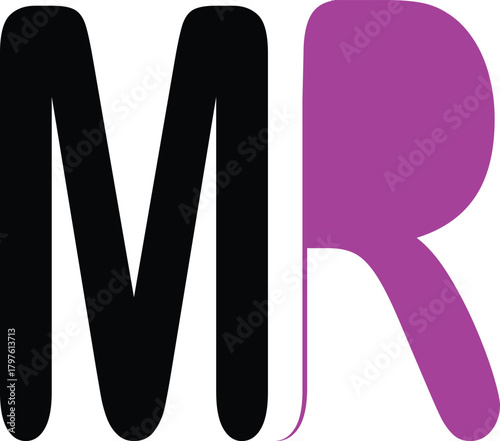 MR Letter Monogram Logo Design - Modern Bold Identity