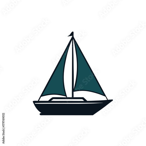 sailing ship isolated on white