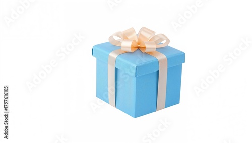 A blue open gift box with a...