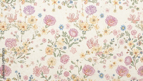 Vibrant wildflower pattern ...