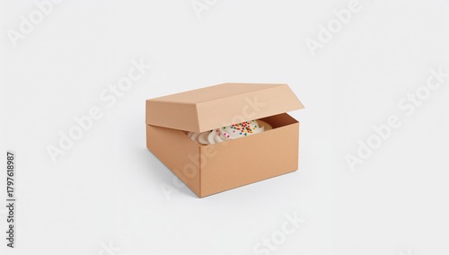 Takeaway Cake Box on a Whit...