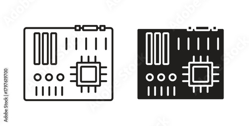 Motherboard icon. Symbol, logo illustration. graphic icon set