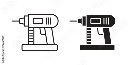 Nail gun icon. Symbol, logo illustration. graphic icon set