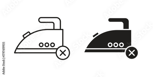 No ironing icon. Symbol, logo illustration. graphic icon set