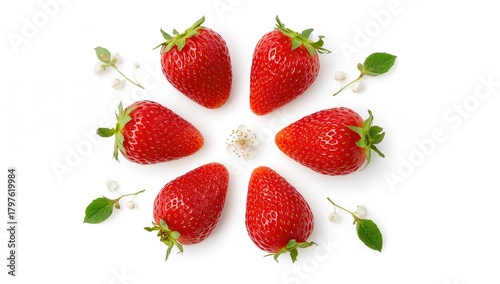 Fresh strawberries arranged...