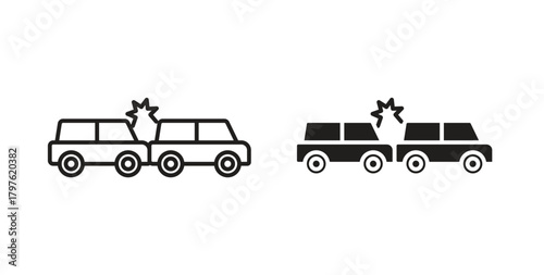 Overturned car icon. Symbol, logo illustration. graphic icon set