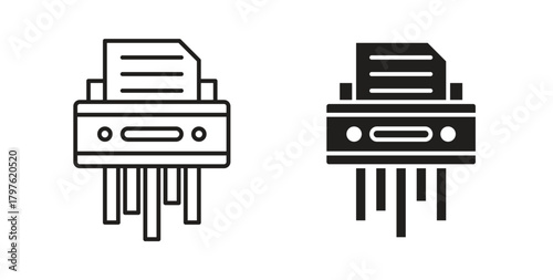 Paper shredder icon. Symbol, logo illustration. graphic icon set