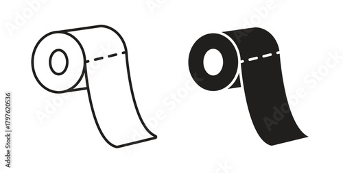 Paper roll icon. Symbol, logo illustration. graphic icon set