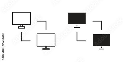 PC data transfer icon. Symbol, logo illustration. graphic icon set