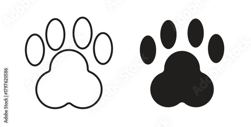 Paw icon. Symbol, logo illustration. graphic icon set
