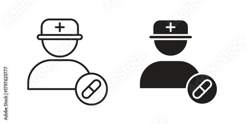 Pharmacist icon. Symbol, logo illustration. graphic icon set