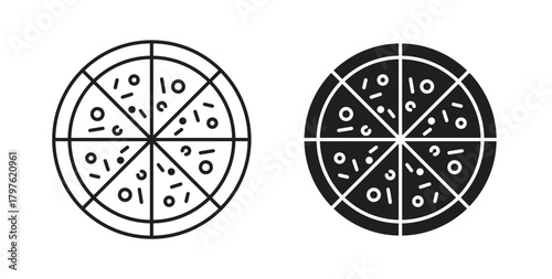 Pizza icon. Symbol, logo illustration. graphic icon set