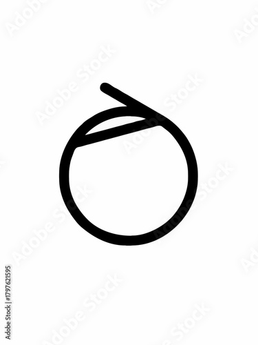 A simple black line drawing of a circle with a diagonal line intersecting the upper left quadrant