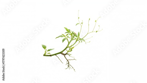 Tomato plant with roots det...