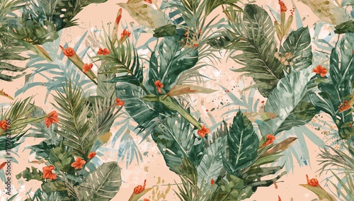 Tropical Watercolor Jungle ...