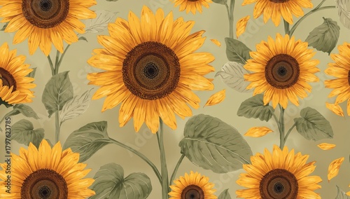 Seamless pattern of vintage...