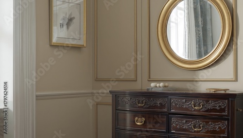 Wooden stylish chest of dra...