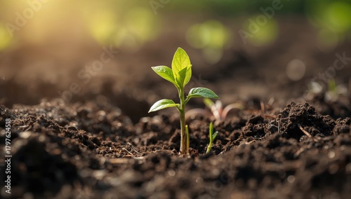 Seedlings growing in fertil...