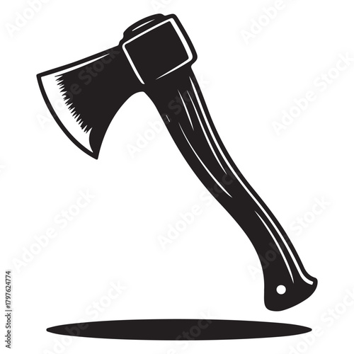 Axe Silhouette | Lumberjack Tool Vector | Woodcutting Hatchet Illustration