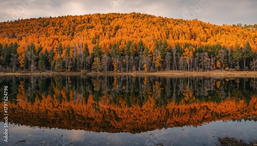 Vibrant Orange Foliage Mirr...