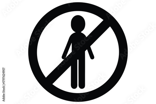 no turning vector icon  silhouette