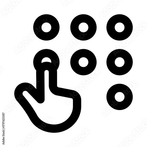 Enter Pin Code Password Professional Line Icon. Modern vector illustration representing secure access, digital authentication, and protected login input.