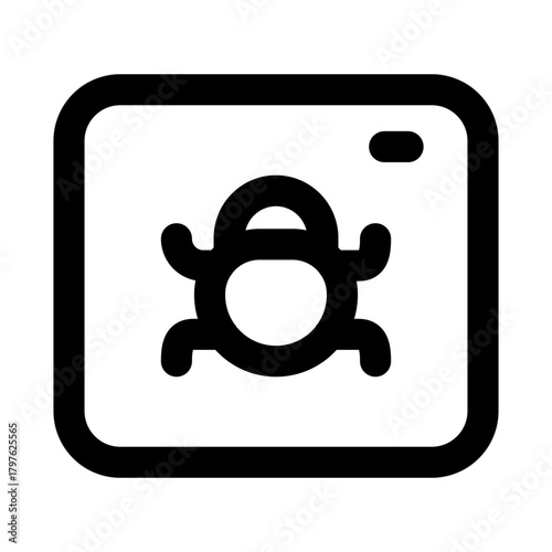 Bug Professional Line Icon. Modern vector illustration representing software errors, debugging, and digital issue tracking.