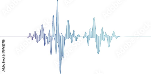 Abstract Soundwave Illustration Dynamic Waves on White for Modern Design