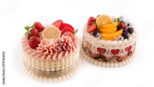 Two Tasty Cakes on a White ...