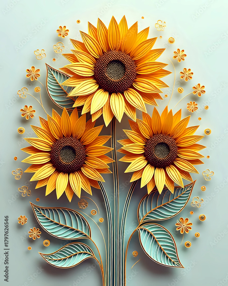 Naklejka premium Sunflower on a isolated background