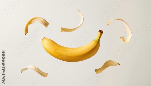 Falling banana slices scatt...