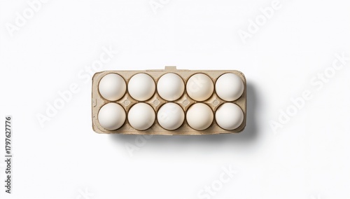 Raw chicken eggs in a carto...