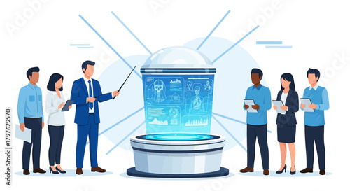 Futuristic medical presentation utilizing holographic technology for health professionals review