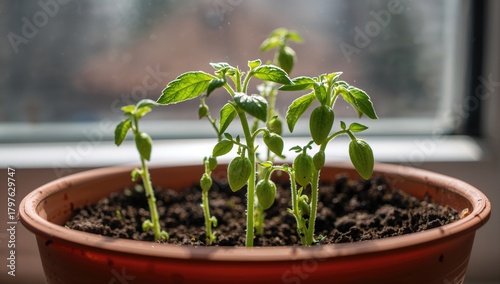 Close-up of green tomato pl...