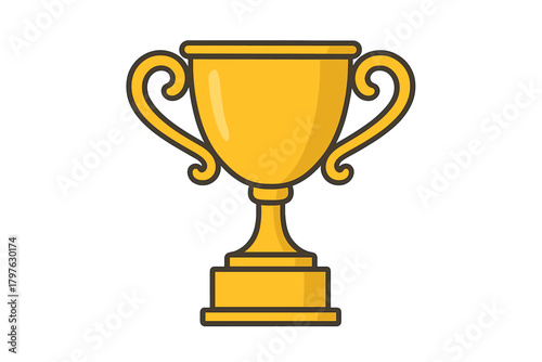 Classic golden championship trophy with ornate handles and a sturdy base