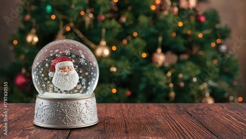 Santa Snow Globe placed nea...