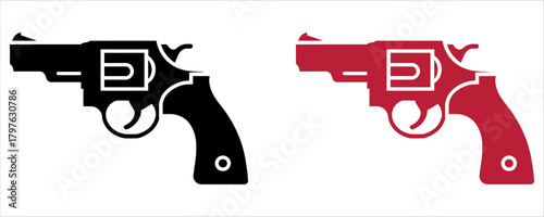 Bold revolver design evokes intrigue and power, perfect for graphic designs, emphasizing strength, and adding an edgy aesthetic to your projects.
