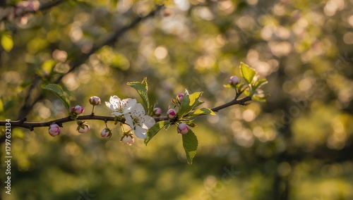 Blooming apple tree branch ...