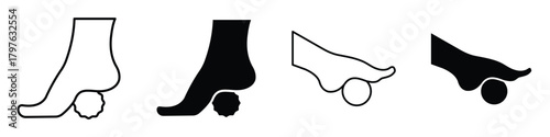 Foot massage orthopedic ball icon in linear and clipart style pack on white background.