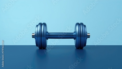 Large blue dumbbell for fit...