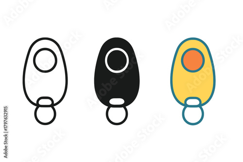 Three different colored eggs with a yellow one in the middle. The eggs are all black and white