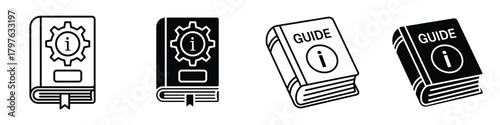 Guide icon in linear and clipart style pack on white background.