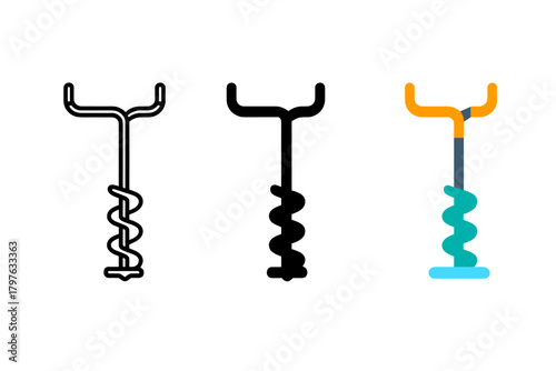 Three different types of screwdrivers are shown in black and white. The first is a large, black screwdriver with a long handle. The second is a smaller, black screwdriver with a shorter handle