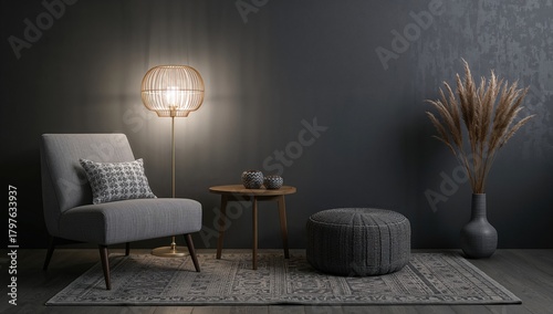 A cozy living area featurin...