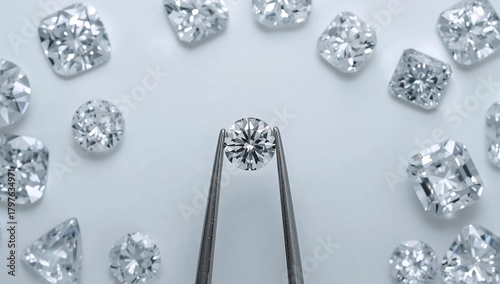 Round cut diamond positione...