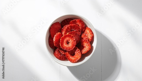 Slices of freeze-dried stra...