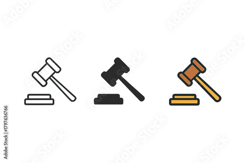 Three different types of hammers are shown, each with a different color. The hammers are all black and white, and they are all different sizes. The hammers are arranged in a row