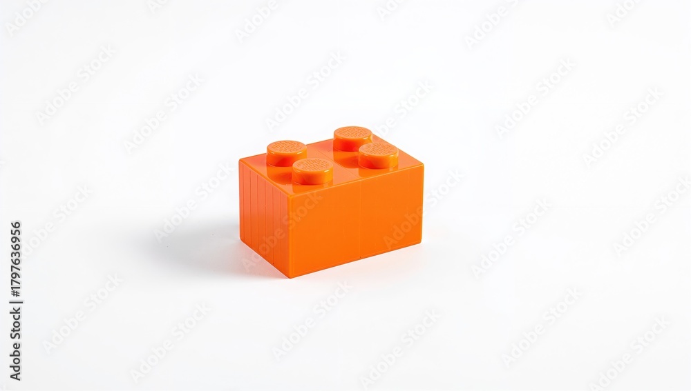 Fototapeta premium Isolated plastic building block on a white background, ideal for educational purposes